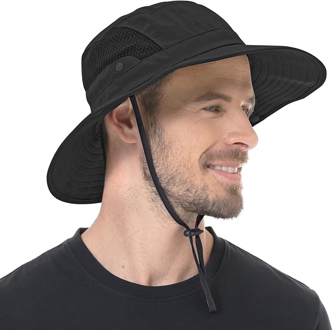 Sun Hat for Men Women UPF 50+ Fishing Hats Waterproof Wide Brim Boonie Bucket Hat for Safari Beach Hiking Garden