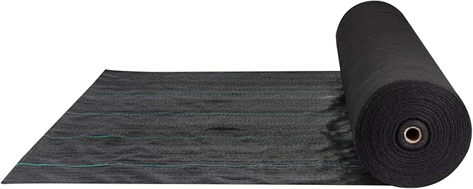VEVOR Weed Barrier Landscape Fabric, Heavy Duty 5x250FT 5oz Woven Garden Fabric Weed Barrier, Weed Control Fabric Ground Cover, Geotextile Fabric, Weed Block Gardening Mat, Driveway Fabric Landscaping