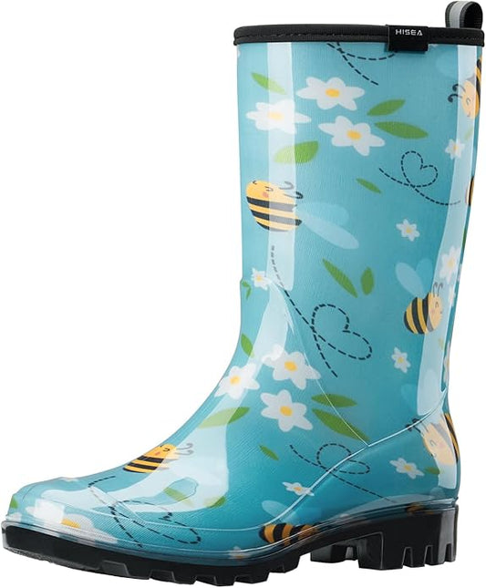 HISEA Women's Rain Boots Waterproof Mid Calf Garden Boots for Women