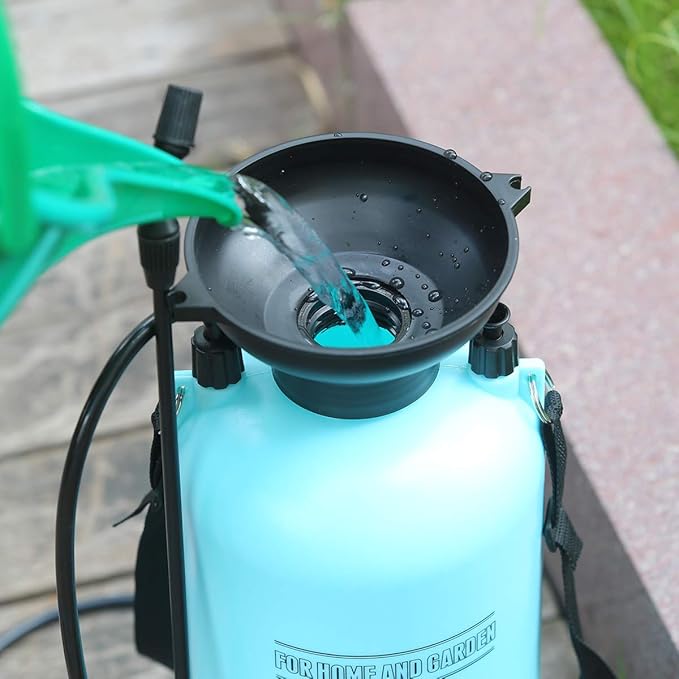 CLICIC Lawn and Garden Portable Sprayer 2 Gallon/8 L- Pump Pressure Sprayer Includes Shoulder Strap Blue.