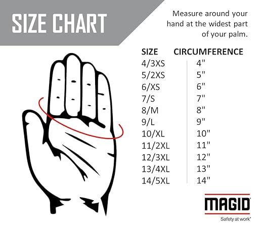 MAGID HandMaster Professional Rose Pruning Gloves, 12 Pairs, Size 7/Small, BE195T