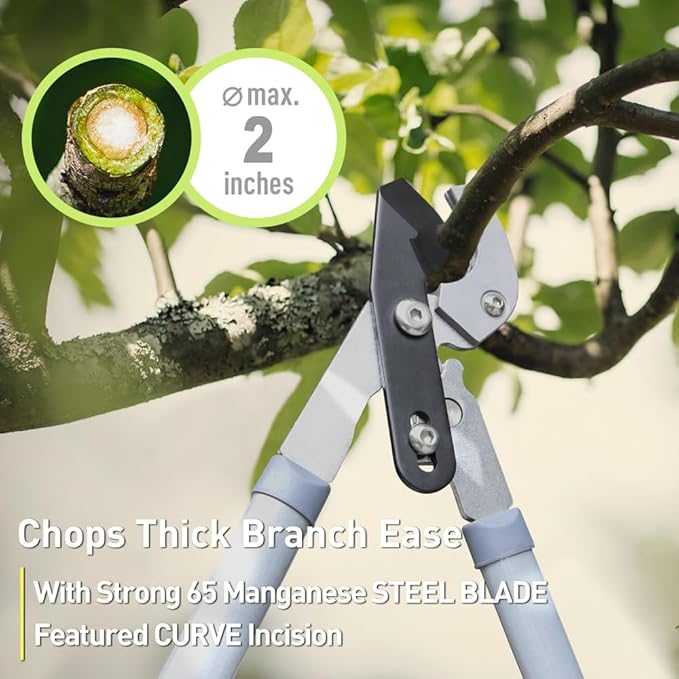 Garden Loppers Pruning Shears, Updated 3PCS Hedge Clippers Combo Set, Branch Cutter with Compound Action, Chops Thick High Branch Ease, Professional Tree Trimmer Set Heavy Duty