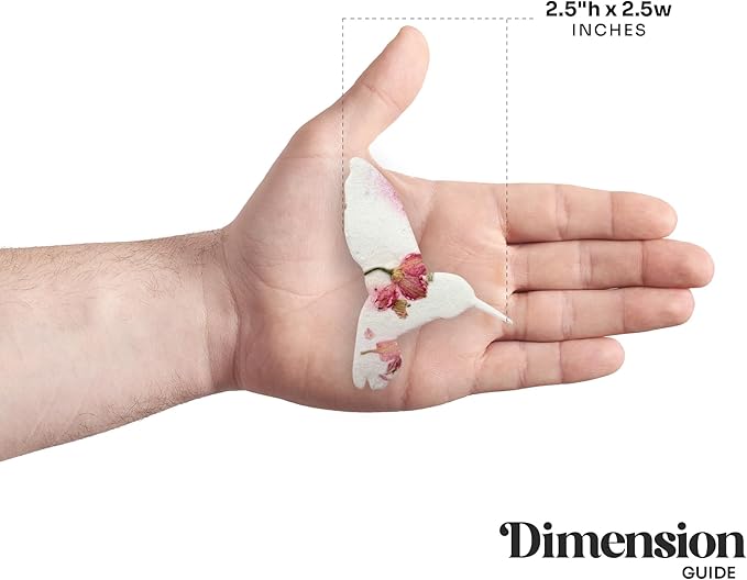 Wildflower Seed Paper - Set of 24 Pink Hummingbird-Shaped with Envelope and Planting Instruction, Writable & Plantable Gift for Plant Lover, Use for Funeral, Memorial, & Celebration of Life