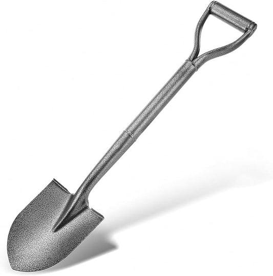 All Metal Shovels for Digging Gardening - 30in Small Shovel Spade with Short D Handle and Steel Blade - Perfect for Camping Planting Overlanding