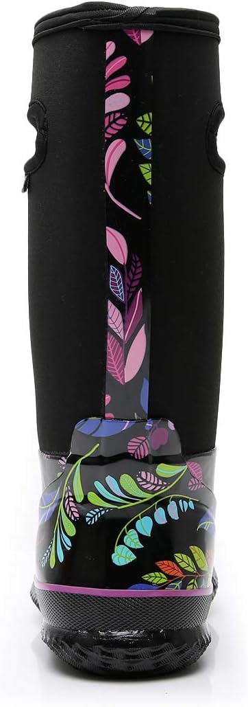 WTW Mid Calf Rain Boots for Women - Waterproof Insulated Neoprene Mud Boots Outdoor Hunting Garden Boots