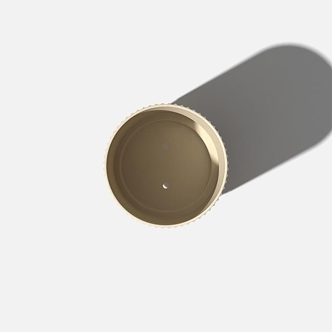 Veradek Demi Series Round Planter w/ Stand for Porch/Patio | Durable Plastic-Concrete & Wooden Stand | Modern Décor for Tall Plants, Flowers