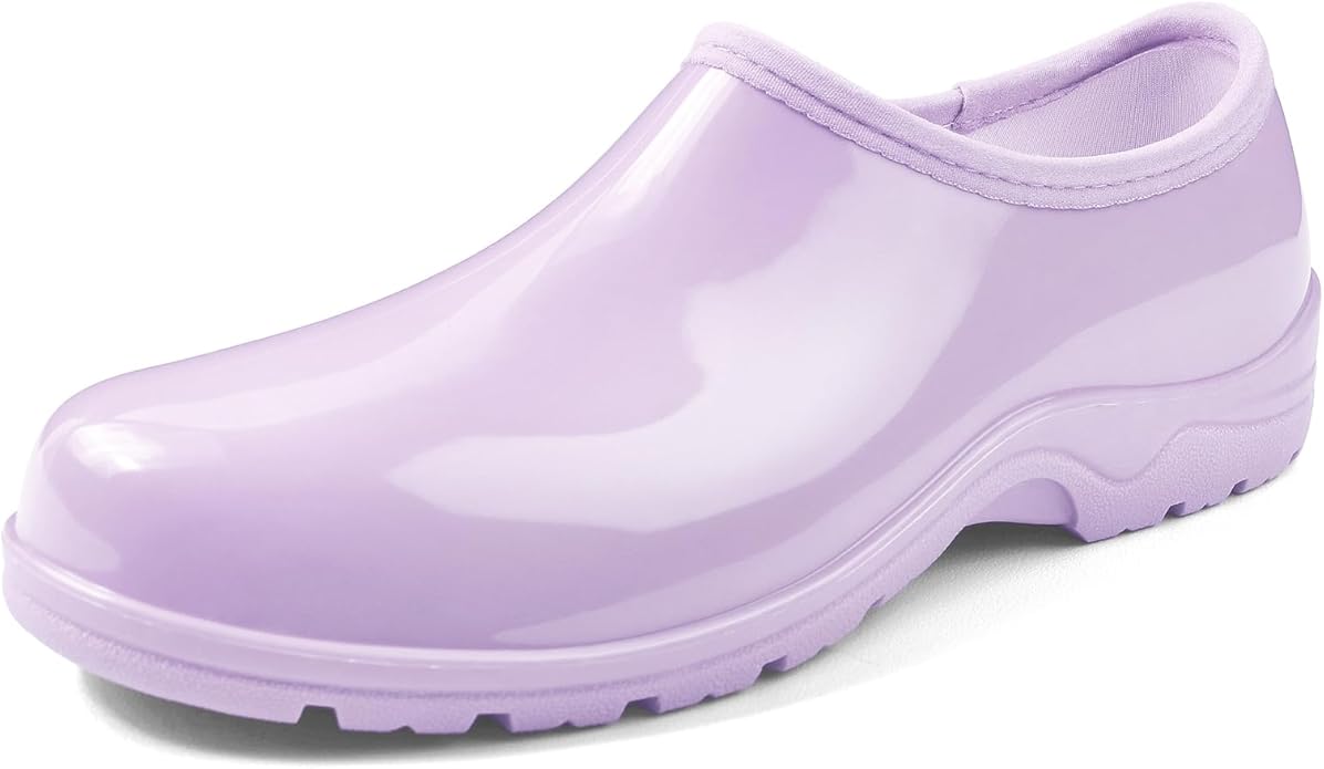 DKSUKO Waterproof Garden Shoe for Women Outdoor Slip-On Rain Boots Short Ankle Work Shoes and Garden Clogs with Comfort Insole