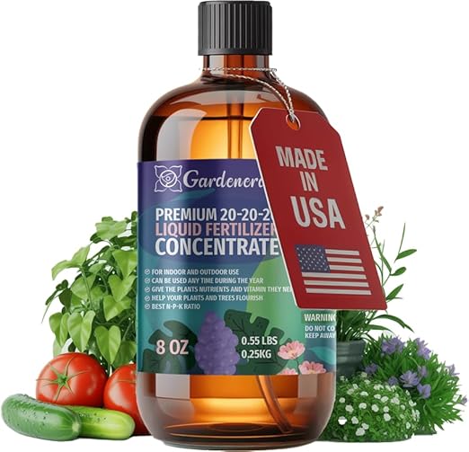 𝐏𝐑𝐎𝐅𝐄𝐒𝐒𝐈𝐎𝐍𝐀𝐋 All-Purpose 20-20-20 - Liquid Fertilizer Concentrate for Lawns, Grass, Plants, Vegetables, Fruits & Flowers | 20-20-20 Liquid Superfood for Indoor and Outdoor Plants (8 OZ)