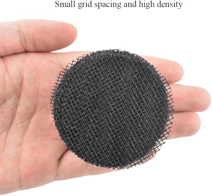HAHIYO 100PCs 2Inch/5Cm Black Round Glassfibre Flower Pot Hole Mesh Pad Bottom Grid Mat Bonsai Drainage mesh Hole Screens Gasket Prevent Soil Loss Breathable Gasket Drainage Netting for Bonsai