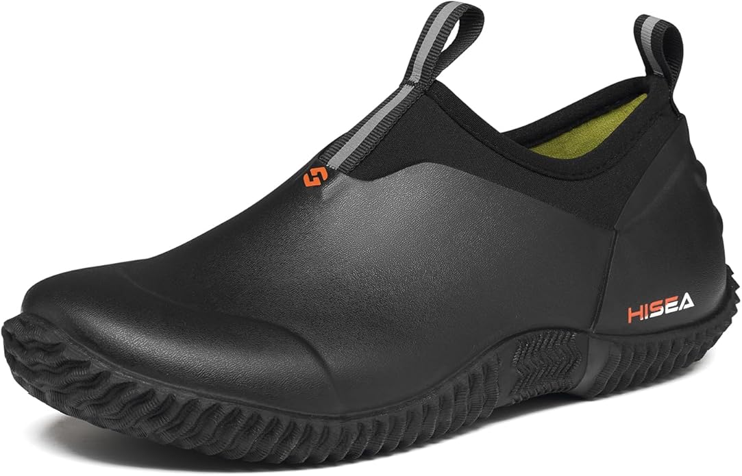 HISEA Waterproof Garden Shoes for Women Neoprene Slip-On Rubber Rain Footwear Short Ankle Booties