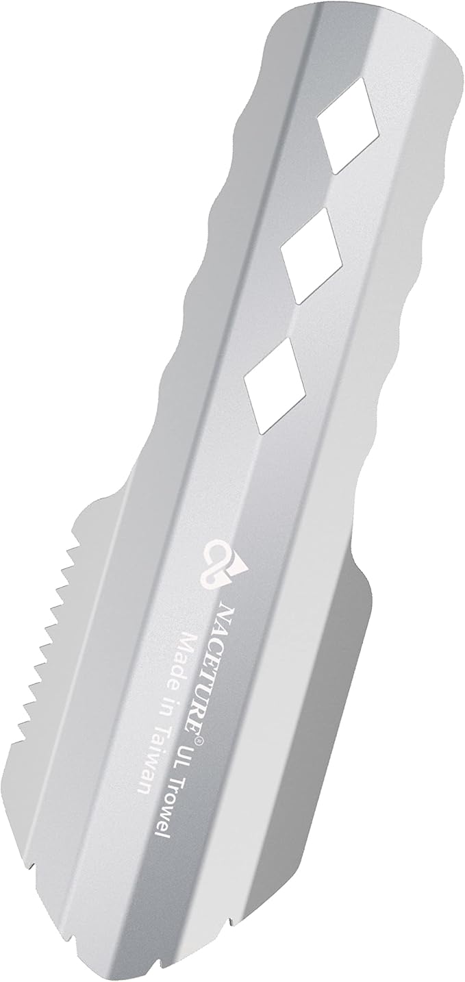 NACETURE Ultralight Backpacking Trowel Aluminum Shovel Small Potty Multitool with Longer Handle Design Essential for Hiking, Camping and Survival Bags(Black 1 Pack)