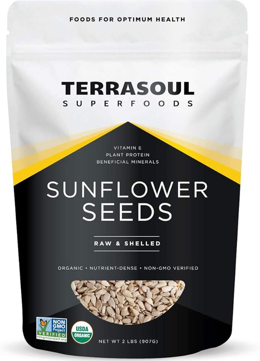 Terrasoul Superfoods Organic Hulled Sunflower Seeds, 2 Pounds