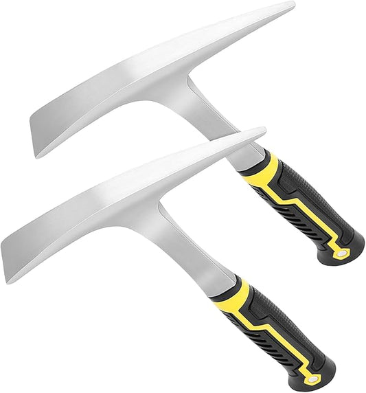 2 Pack 30oz Weeding Mattock Hoe, Small Rock Pick Axe with A Pointed Head and Pick Axes for Digging, Mining, Carpenters, Geologists