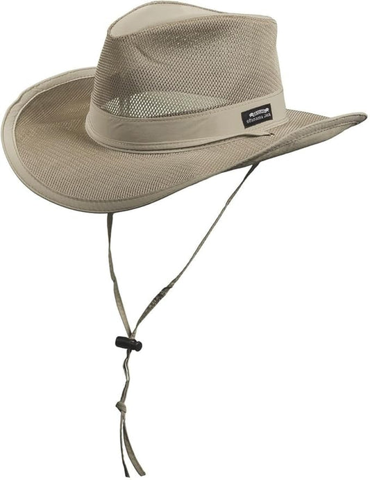 Mesh Crown Safari Men's Sun Hat, 3" Brim, Adjustable Chin Cord, UPF (SPF) 50+ Sunhat Protection