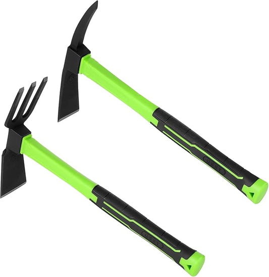 2pcs Pick Axes for Digging and No Installation Required Garden Hoe and Cultivator Hand Rake Garden Tool Durable and Comfortable Handle Mattock Weeding Hoe