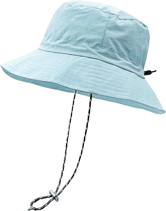 woogwin Waterproof Bucket Rain Hat with Chin Strap Quick Dry Packable Boonie Sun Hat Safari Hat UV Protection