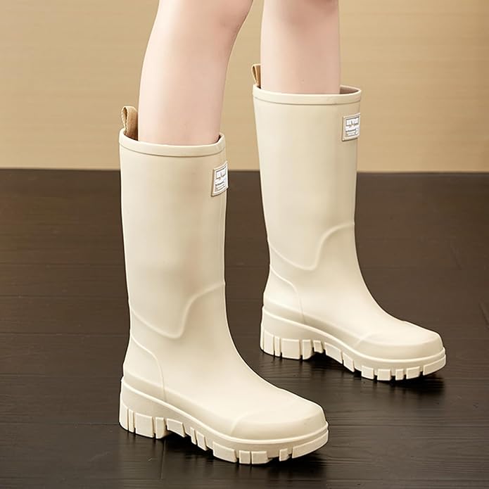 Nutropa Waterproof Mid Calf Women Rain Boots Lightweight Comfortable Wide Calf Garden Shoes