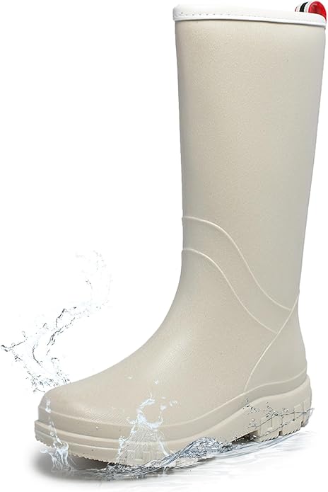 Women's Ankle Rain Boots - Slip On Waterproof Festival & Garden Shoes for Men - Comfortable Lightweight Rubber Wellies with Decorative Buckle