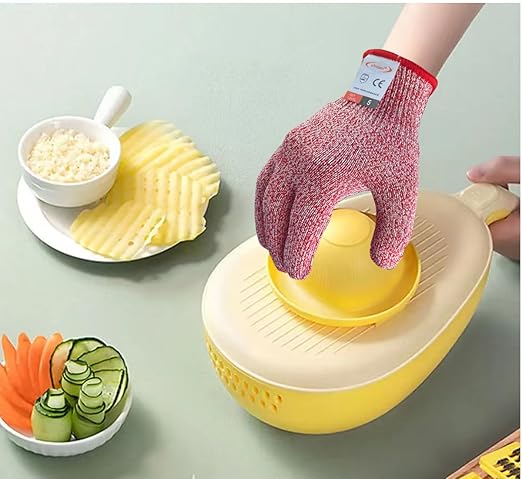 Cutting Gloves, 3 Pairs of Cut Resistant Gloves Food Grade, Cut Resistant Gloves for Kitchen, Oyster Shucking, Fish Fillet Processing, Carving Wood and Gardening(Small-Macaron)