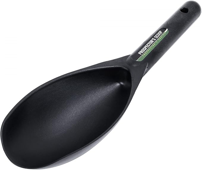 ASR Outdoor 12.5 Inch Prospecting Large Sand Scoop Plastic Trowel for Metal Detector Gold Panning, Black