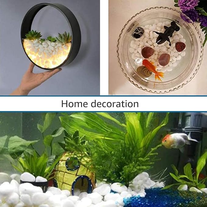 CJGQ White Pebbles for Plants Garden Vases 7 lb White Rocks Gravel Decorative Stone 1/2"