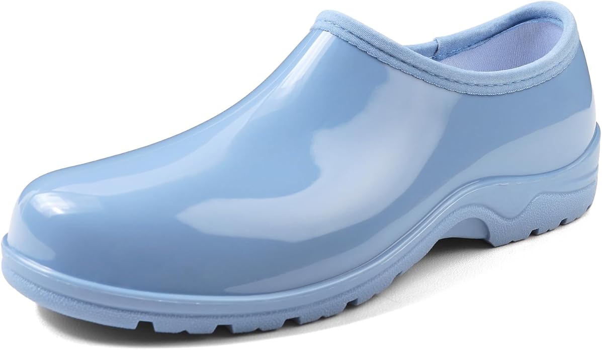 DKSUKO Waterproof Garden Shoe for Women Outdoor Slip-On Rain Boots Short Ankle Work Shoes and Garden Clogs with Comfort Insole