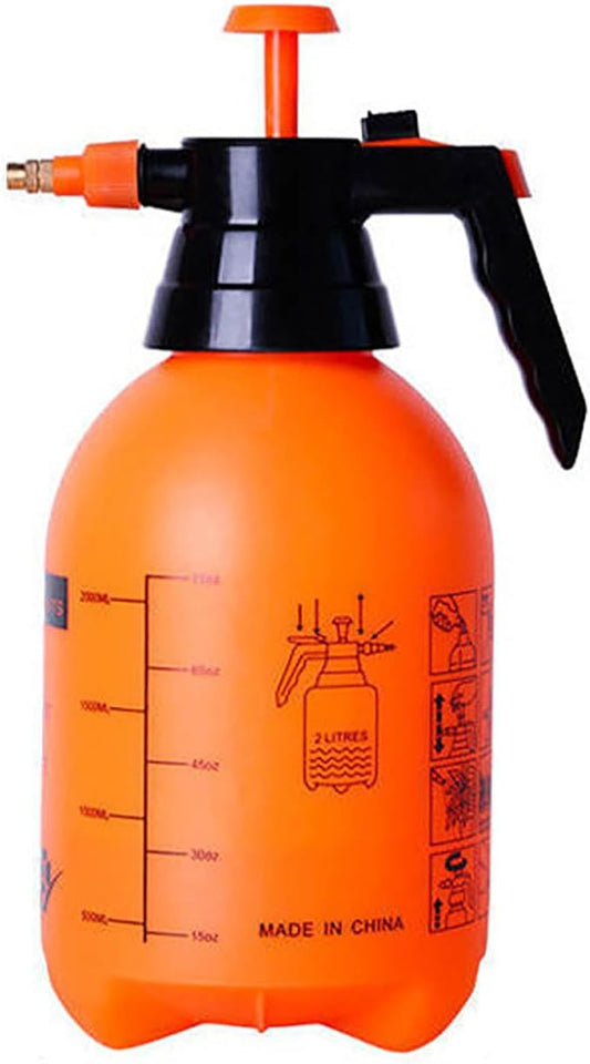 51oz/68oz Handheld Garden Pump Sprayer with Adjustable Nozzle Pressure Sprayer Hand Atomizer for Home Cleaning,Garden,Car Detailing & Washing (68ozOrange)