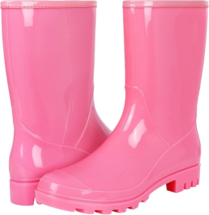 Evshine Women's Mid Calf Rain Boots Waterproof Garden Shoes