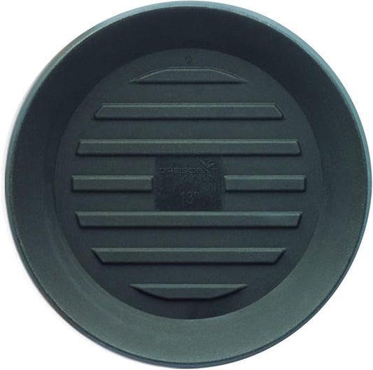 Crescent Garden Universal Round Planter Saucer, Durable Drainage Dish for Plant Pots, Heavy-Duty Plant Dishes Saucer, Outdoor Plant Trays - Old Bronze (15.5 inch Inner, 20 inch Outer Diameter)