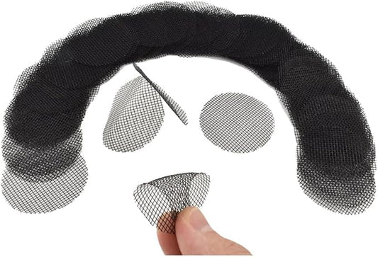 HAHIYO 100PCs 2Inch/5Cm Black Round Glassfibre Flower Pot Hole Mesh Pad Bottom Grid Mat Bonsai Drainage mesh Hole Screens Gasket Prevent Soil Loss Breathable Gasket Drainage Netting for Bonsai