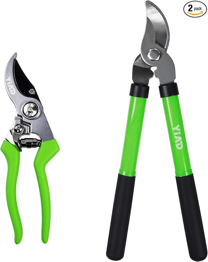 YIAD Loppers for Tree Trimming, Garden Shears Set-Heavy Duty Branch Cutter Pruning Shears Set, Labor Saving and Durable Garden Clippers, Loppers for Gardening Plants, Flowers and Tree Trimmer