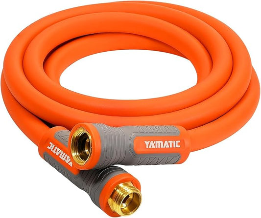 YAMATIC Garden Hose 5/8 in x 10 ft, Ergonomic Swivel Fittings, Burst 600 PSI,Heavy Duty, Flexible and Lightweight Water Hose