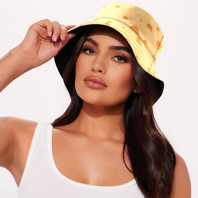 Malaxlx Bucket Hat Beach Sun Hat Fishing Hat for Women Men, Outdoor Travel Reversible Double Side Wear Fisherman Hat