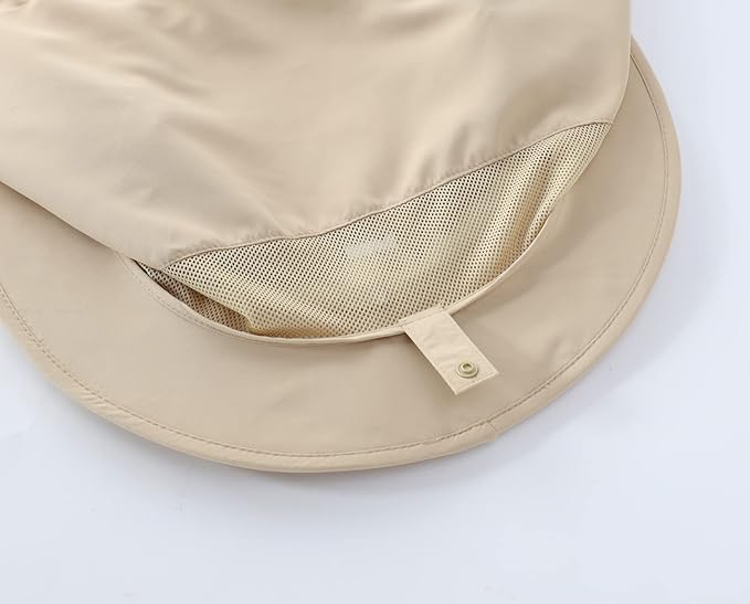 Home Prefer UPF50 Mens Sun Hat with Neck Flap Quick Dry UV Protection Cap Womens Wide Brim Fishing Hat Neck Flap Beach Garden