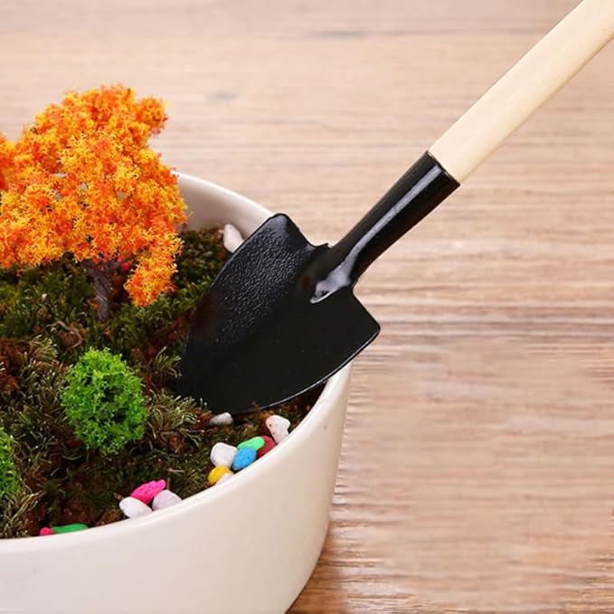 Sosoport 10 Sets Mini Tool Shovel Indoor Plant Gardening Tools Wooden Handle Weeding Trowel Digging Trowel for Flower Soil Planting Succulent