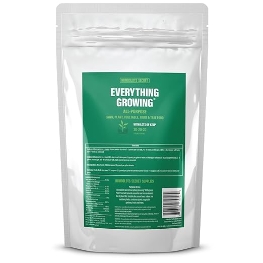 Humboldts Secret Everything Growing Plant Food 20-20-20 Plant Fertilizer - Balanced Blend of Nitrogen, Phosphorus, Potassium, and Kelp - for Lawns, Gardens, Fruit Trees and House Plants (2 lb)