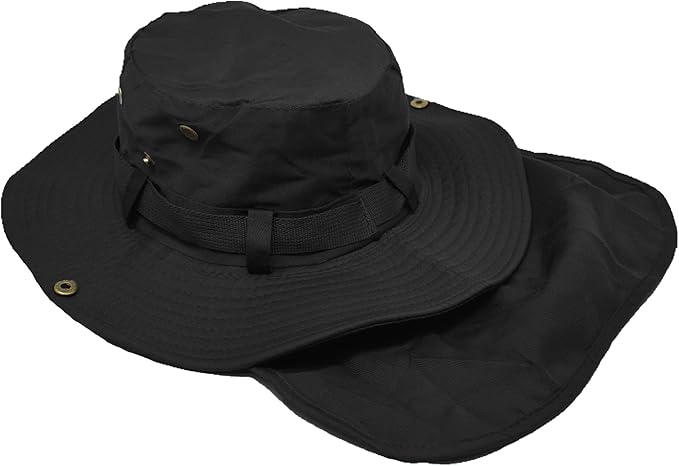 Glory Max Bucket Boonie Hat with Neck Flap Cover Sun Safari Wide Brim Fishing Garden Hiking Cap