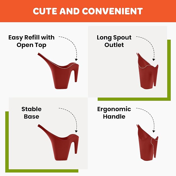 Mintra 1/2 Gallon Plant Watering Can, Indoor Outdoor Water Can for Plants, Long Spout Plastic Water Pitcher for Watering Flower Succulent, Durable and Lightweight, 2L/68 oz, 1 Pack, Blue