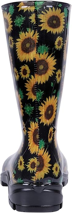 Asgard Women's Mid Calf Rain Boots Printed Waterproof Rubber Boots Short Garden Shose