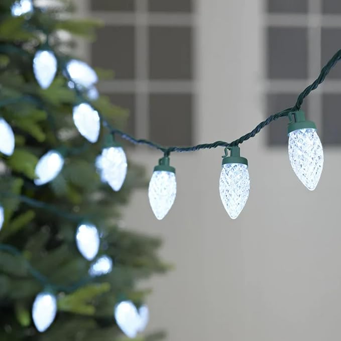 TW SHINE C9 Christmas Lights, 100 LED 66 FT Christmas String Lights Outdoor with 8 Modes Timer Waterproof Connectable for Indoor Yard Xmas Tree House Decorations (White)