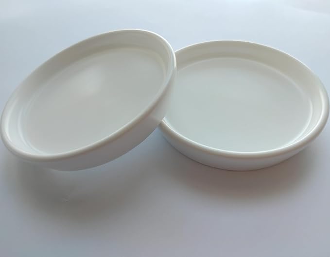 2 Pack Ceramic Plant Saucer 4 Inch, Heavy Duty Plant Pot Tray for Indoor & Outdoor, Glazed Ceramic Plant Drip Trays