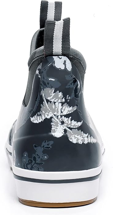 WTW Unisex Rain Boots for Men and Women Waterproof Rubber Fishing Deck Boots Neoprene Boots Slip on Ankle Garden Shoes