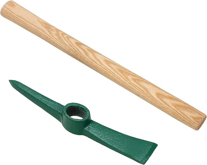 4 PCS 15 Inches Pick Axe, Forged Mattock Tool, Heavy Duty Pick Mattock with Non-Slip Handle for Gardening, Camping, Prospecting