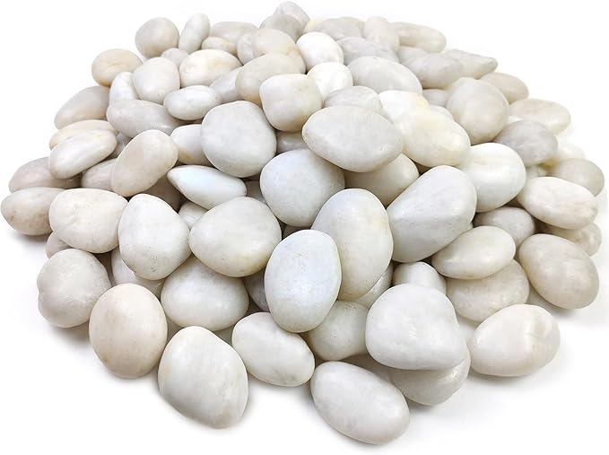 20 lbs White River Rocks for Landscaping, 2-3 inch Large Pebbles for Plants, Decorative Stones for Planters Vase Aquarium and Outdoor Garden Rocks
