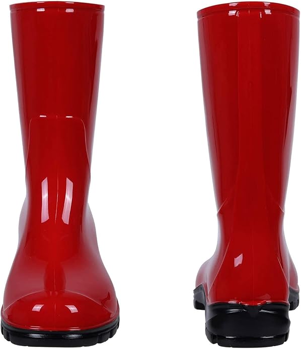 Asgard Women's Mid Calf Rain Boots Printed Waterproof Rubber Boots Short Garden Shose