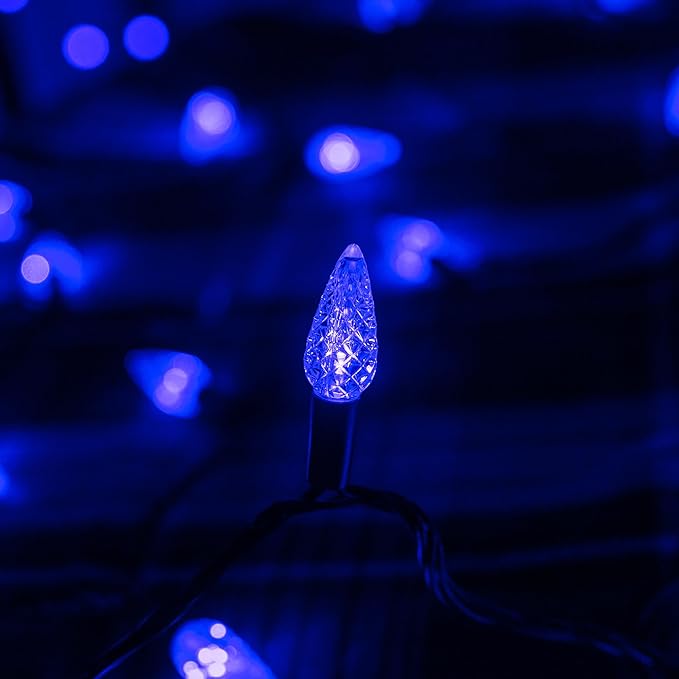TW SHINE C6 Christmas String Lights, 200 LED 66 FT Christmas Lights Outdoor with 8 Modes Timer, Waterproof Connectable for Indoor Yard Xmas Tree House Christmas Decorations (Blue)