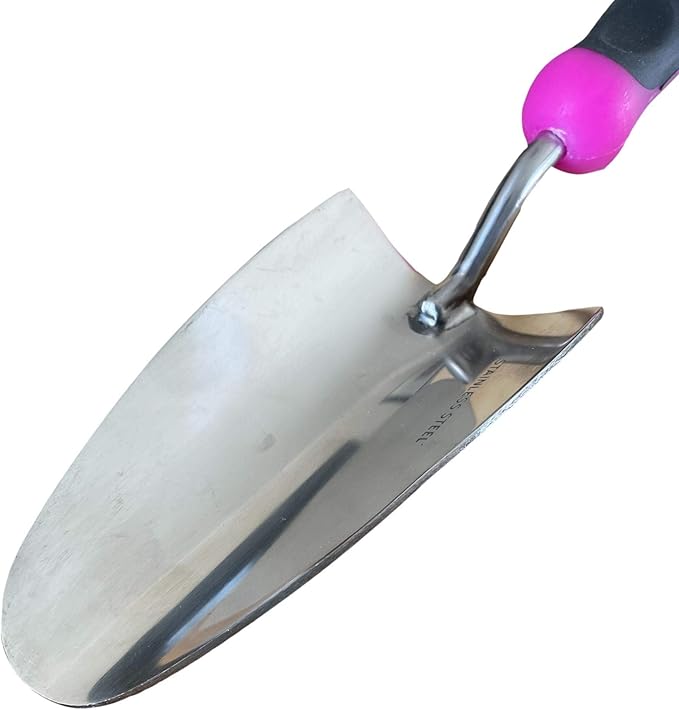 Garden Guru Super Strong Garden Trowel Hand Shovel - Stainless Steel - Rust Resistant - Ergonomic Grip - Perfect Tool for Gardening, Weeding, Transplanting and Digging in Garden Beds (Pink 2 Pack)