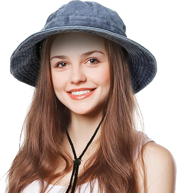 Men's Bucket Hat Camo Outdoor Sun Protection, Breathable Quick-Dry Fishing Gardening Hiking Hat ,UPF50+ Cotton Wide Brim