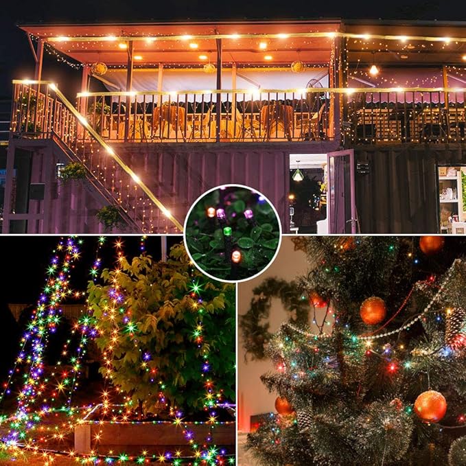 Chuya 300LED Dual Color Changing Christmas Tree Lights,Warm White to Multi Color,End-to-End Plug 9 Modes,105ft Outdoor Indoor String Lights for Christmas Holidays Party Wedding Decoration