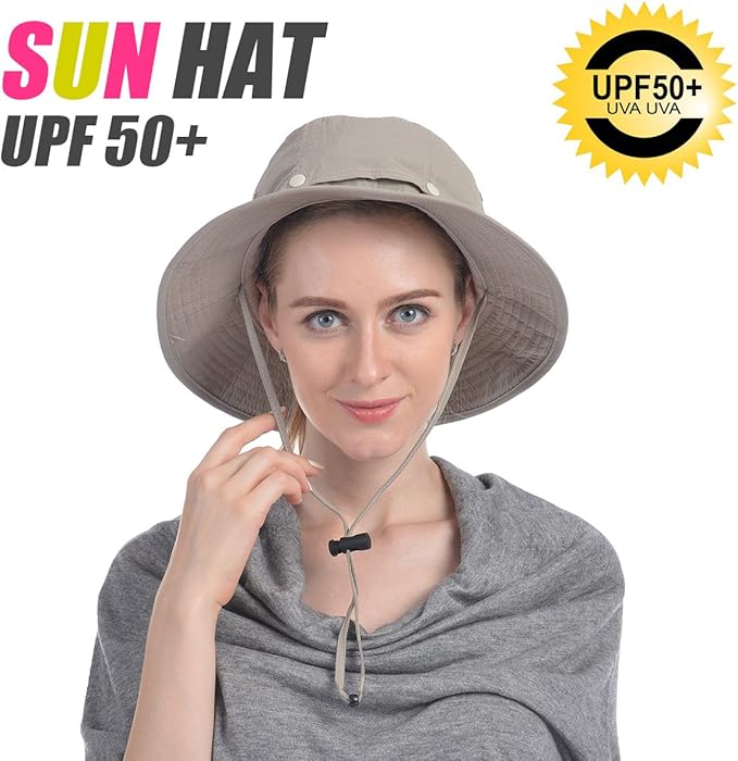 USHAKE Head Net Hat, Safari Hat Sun Hat Bucket Hat with Hidden Net Mesh